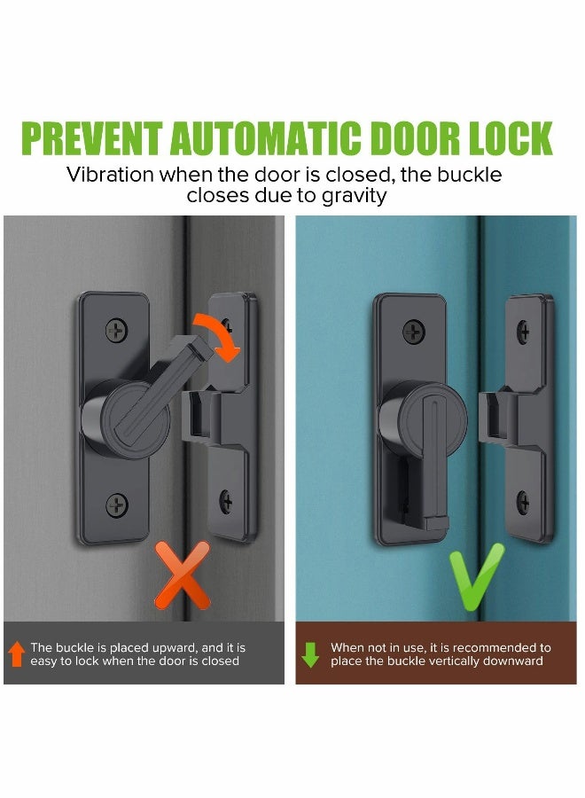 Heavy Duty 90 Degree Right Angle Door Lock, Durable Flip Latch Bolt for Doors and Windows, Push,Pull Lock Rod for Barns  - Image 4