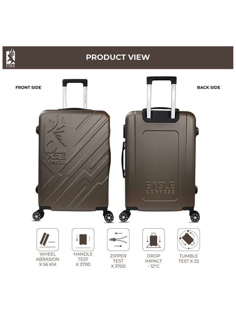 Eagle Express ROBUST ABS HARD TROLLEY 20,24,28 inch 3 Piece Set BROWN  - Image 3