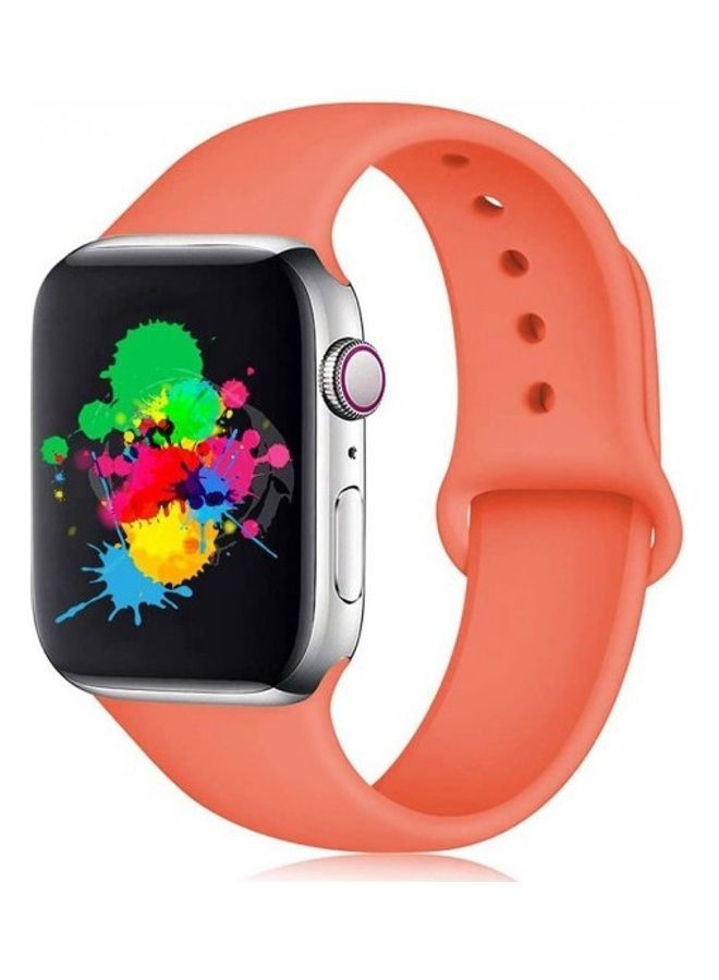 NIBEMINENT Silicone Replacement Band For Apple Watch 42/44mm Apricot - Image 1