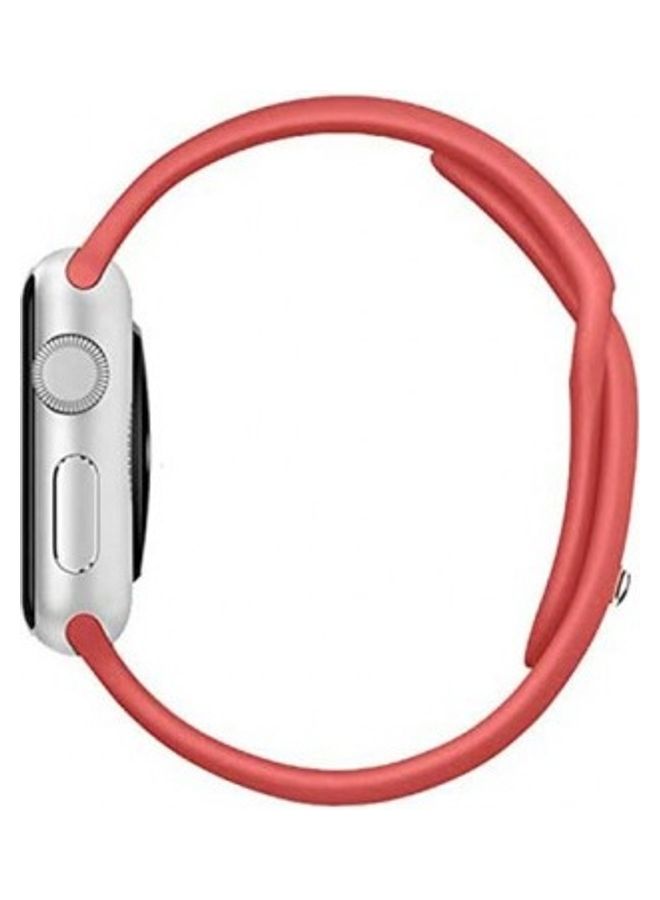 NIBEMINENT Silicone Replacement Band For Apple Watch 42/44mm Apricot - Image 3