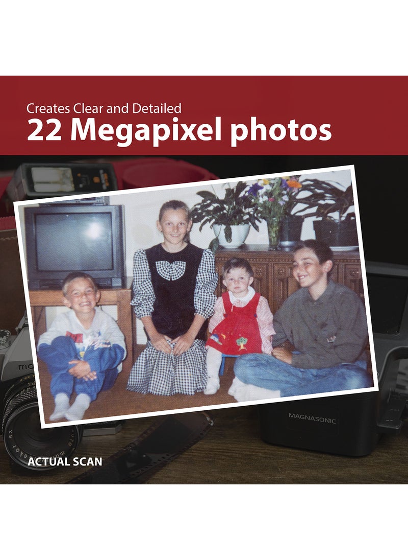 Magnasonic Magnasonic All-in-One 24MP Film Scanner with Large 5" Display & HDMI, Converts 35mm/126/110/Super 8 Film & 135/126/110 Slides into Digital Photos, Built-in Memory (FS71)  - Image 4