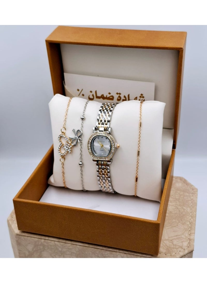 FANDER BLUE Women's set consisting of a watch and three elegant bracelets, Vender Blue brand