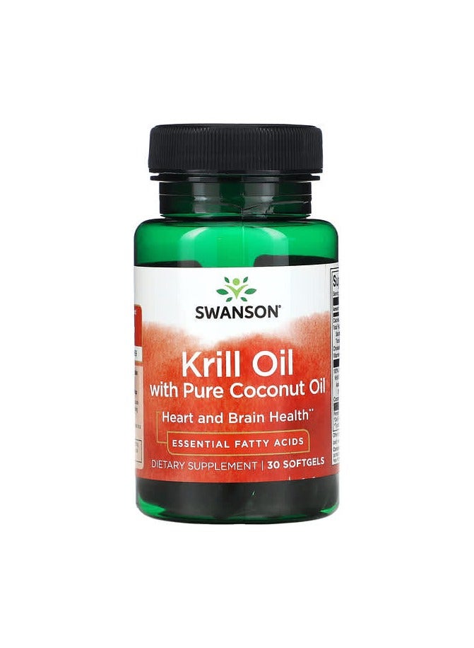 Krill Oil with Pure Coconut Oil, 30 Softgels