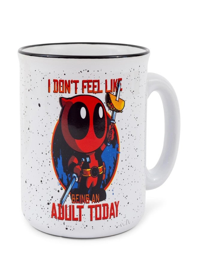 Deadpool Marvel Comics Don't Feel Like An Adult Today Ceramic Camper Mug | Coffee Cup For Espresso, Tea | Holds 20 Ounces - Image 1
