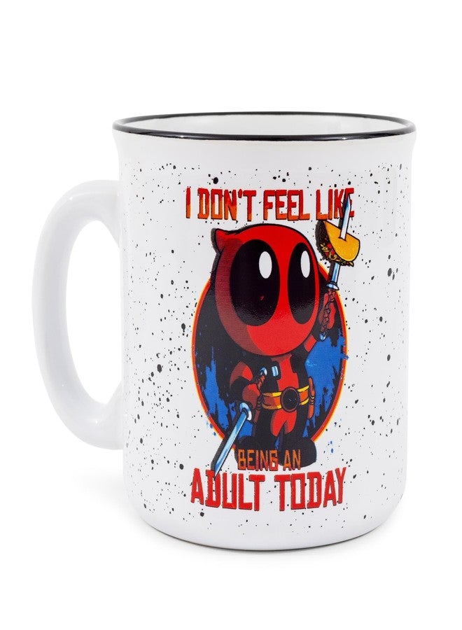 Deadpool Marvel Comics Don't Feel Like An Adult Today Ceramic Camper Mug | Coffee Cup For Espresso, Tea | Holds 20 Ounces - Image 2