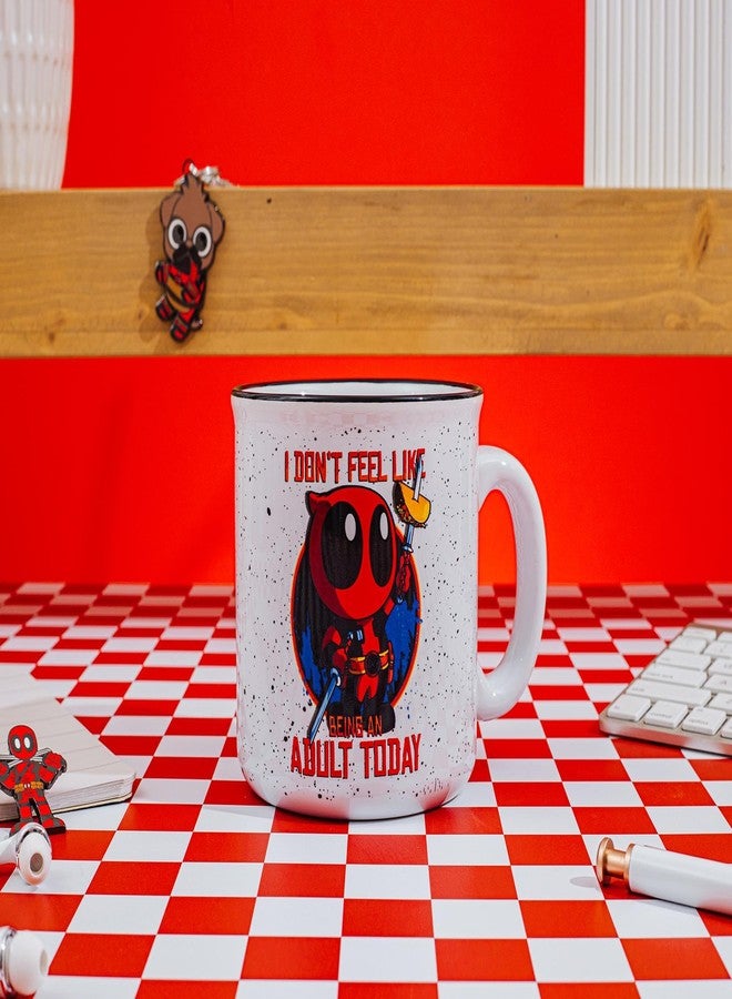 Deadpool Marvel Comics Don't Feel Like An Adult Today Ceramic Camper Mug | Coffee Cup For Espresso, Tea | Holds 20 Ounces - Image 3