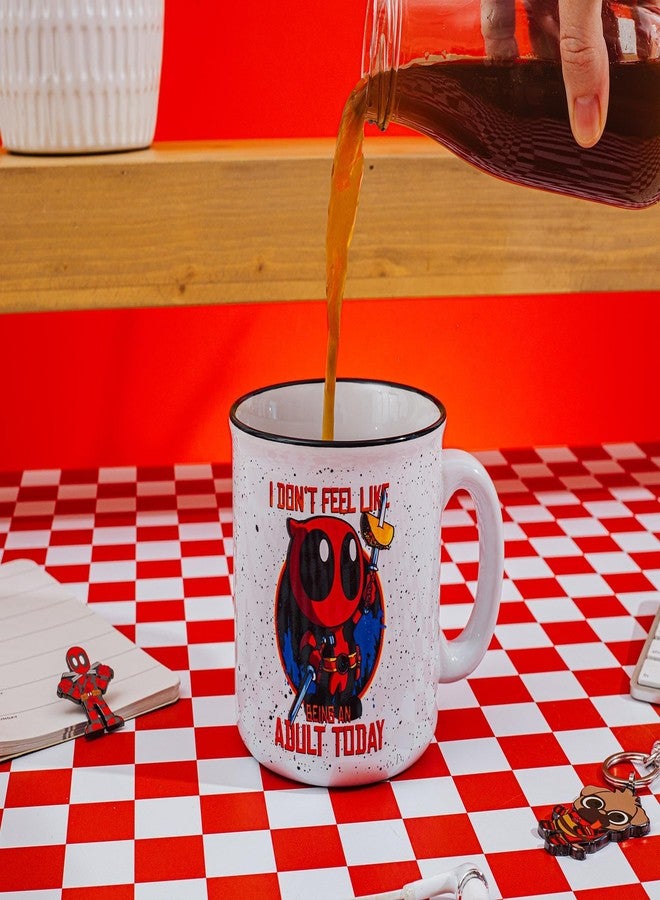 Deadpool Marvel Comics Don't Feel Like An Adult Today Ceramic Camper Mug | Coffee Cup For Espresso, Tea | Holds 20 Ounces - Image 5