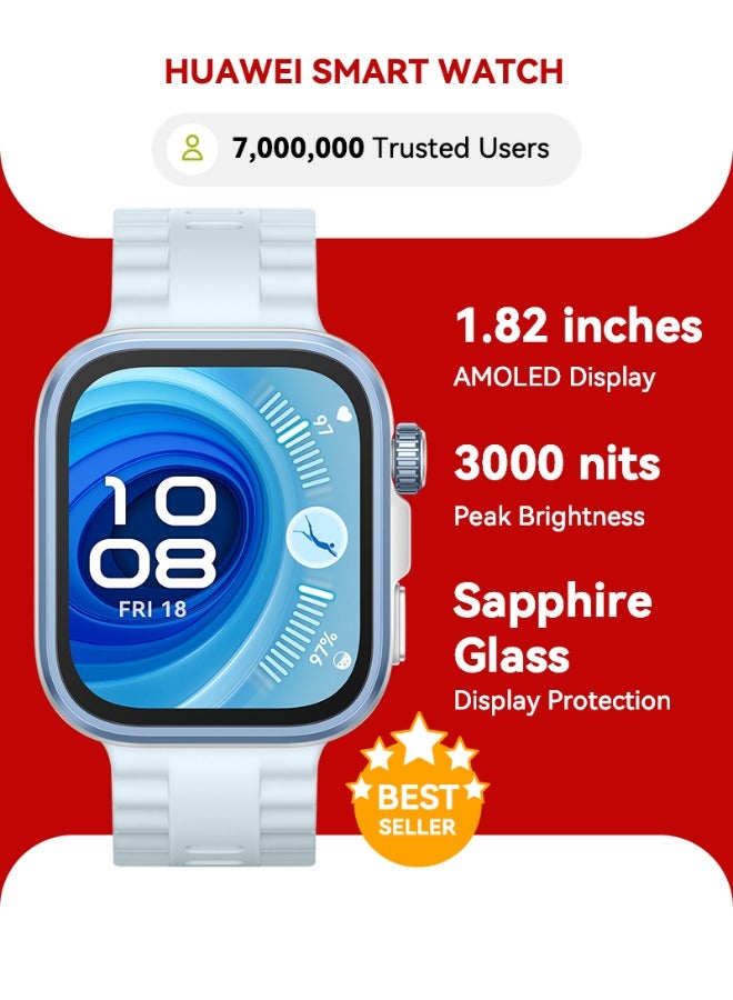 HUAWEI Watch FIT4 Pro Smart Watch, 1.82” Display, Sapphire Glass &Titanium, GPS for Pro-Level Outdoor Sports, NFC, ECG Analysis, up to 10-Day Battery Life, iOS & Android Blue - Image 1