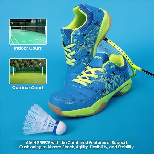 Aivin Breeze Men’s Badminton Shoes (Non-Marking) I Lightweight & Durable Indoor Sports Shoes for Squash, Table Tennis Blue - Image 5