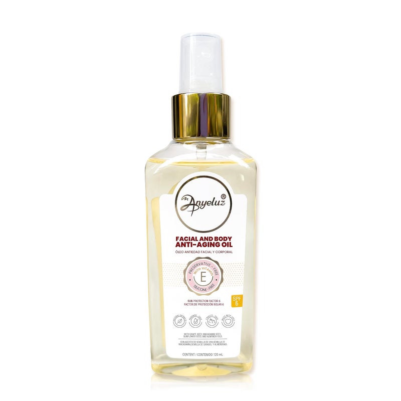Anyeluz AntiAging Skin Oil Dry Skin Moisturizer Prevents Premature Aging Expression Lines and Stretch Marks Paraben Free