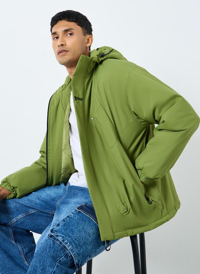 ستايلي جاكيت مقاوم للرياح فضفاض بياقة هودي - Image 1