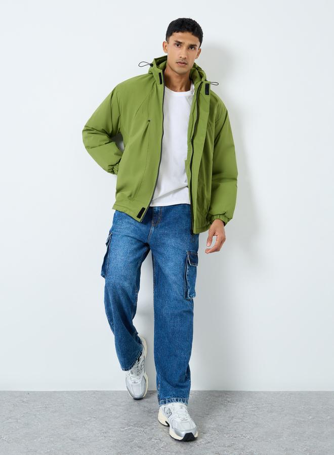 ستايلي جاكيت مقاوم للرياح فضفاض بياقة هودي - Image 2