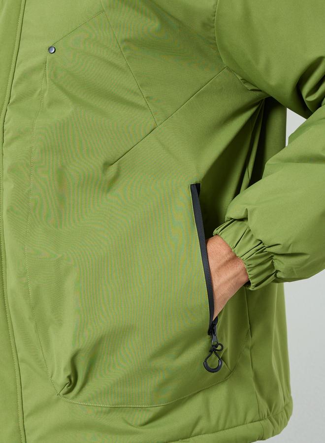 ستايلي جاكيت مقاوم للرياح فضفاض بياقة هودي - Image 5