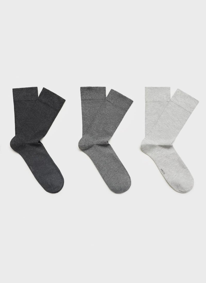 Mango Man 3 Pack Cotton Socks  - Image 1