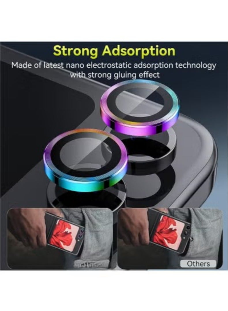Rock Pow Z Flip 5 Camera Lens Protector Case Cover  Anti Scratch Ultra HD Tempered Metal Glass Camera Screen Protector Shockproof Film for Samsung Galaxy Z Flip 5 5G 2023 Accessories Colorful - Image 3