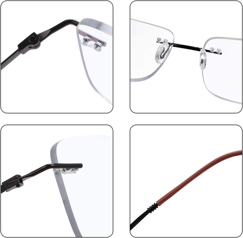 MIRYEA Rimless Progressive Multifocal Reading Glasses Anti Blue Light Computer Readers - Image 4