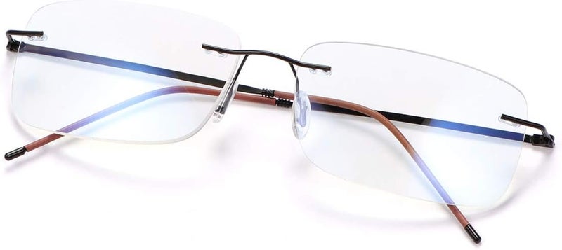 MIRYEA Rimless Progressive Multifocal Reading Glasses Anti Blue Light Computer Readers - Image 1