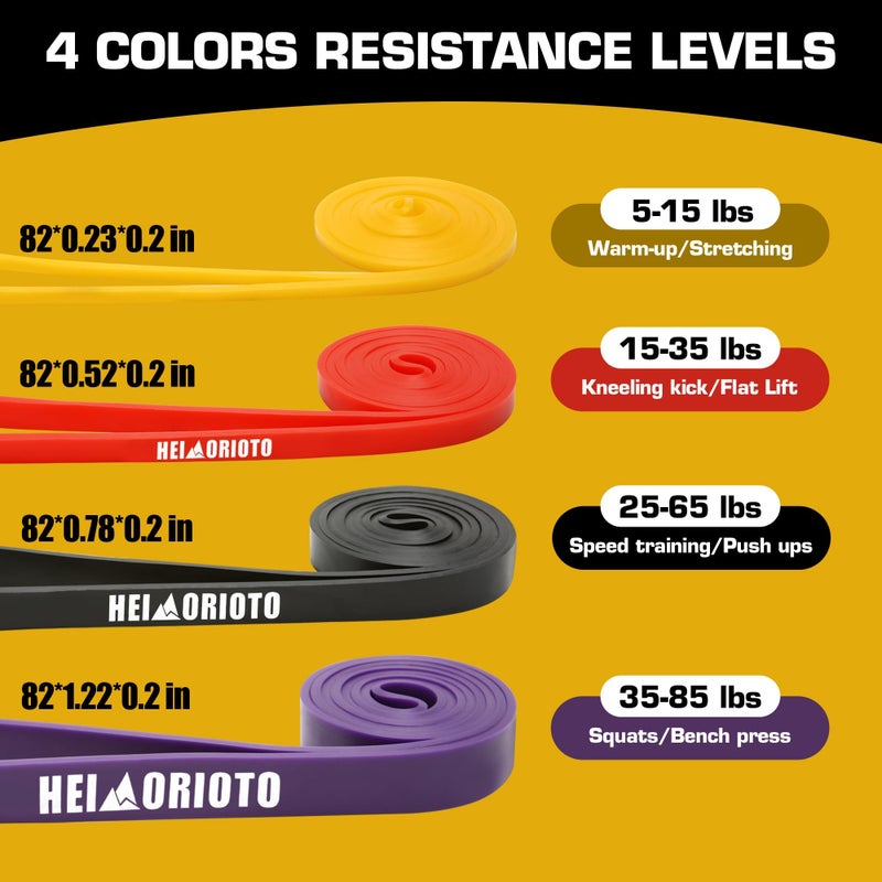 HEIMORIOTO Resistance Bands, Pull Up Assistance for Men/Women, Exercise Bands, Workout Bands for Body Stretching, Physical Therapy, Muscle Training - Image 2
