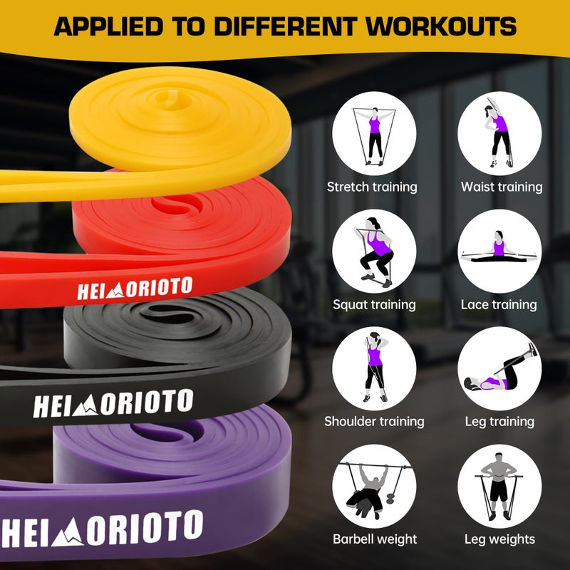 HEIMORIOTO Resistance Bands, Pull Up Assistance for Men/Women, Exercise Bands, Workout Bands for Body Stretching, Physical Therapy, Muscle Training - Image 5