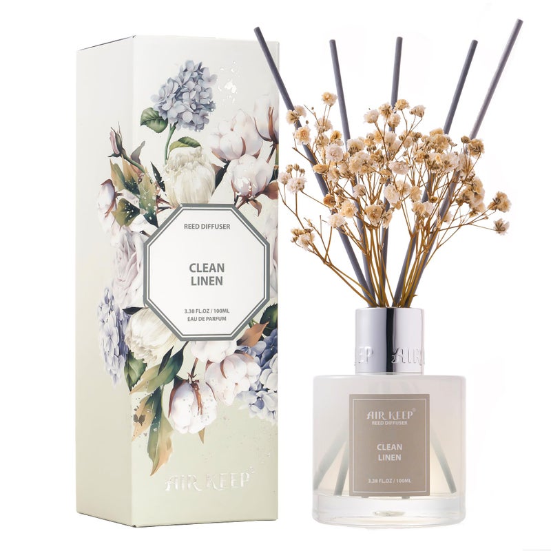 Airkeep Reed Diffuser Set/Clean Linen/6.76 fl oz(200ml)/1 Pack/Home & Office Decor Aromatherapy Diffuser Oil Gift Set - Image 1