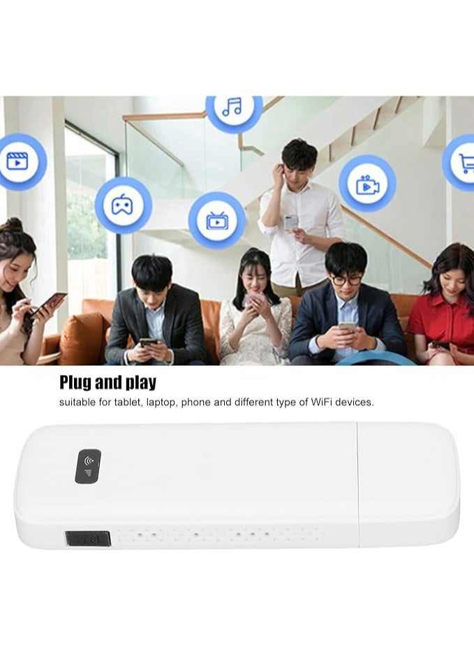 مودم راوتر واي فاي 4G LTE USB، نقطة اتصال واي فاي متنقلة مع فتحة بطاقة SIM، منفذ هوائي، سرعة عالية 150 ميجابت في الثانية، مشاركة 8 أجهزة، لأجهزة الكمبيوتر المحمولة والكمبيوتر المحمول والسيارة والمكتب والسفر والمنزل - Image 3
