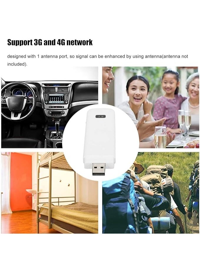 مودم راوتر واي فاي 4G LTE USB، نقطة اتصال واي فاي متنقلة مع فتحة بطاقة SIM، منفذ هوائي، سرعة عالية 150 ميجابت في الثانية، مشاركة 8 أجهزة، لأجهزة الكمبيوتر المحمولة والكمبيوتر المحمول والسيارة والمكتب والسفر والمنزل - Image 2