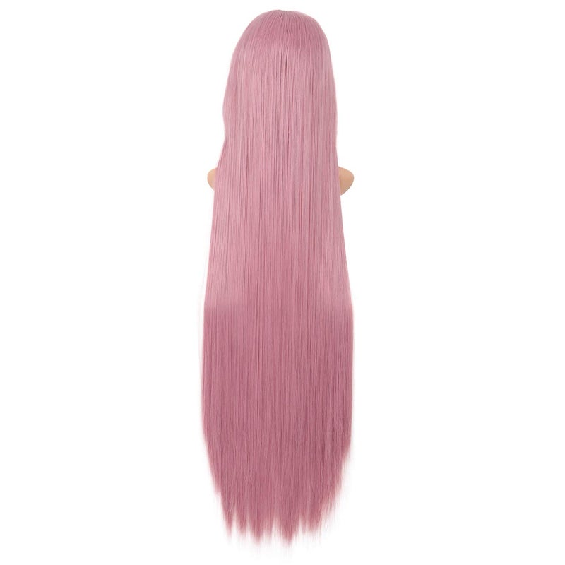 MapofBeauty MapofBeauty 39 Inch/100cm Side Bangs Long Lolita Cosplay Party Pink Straight Wig 100cm  - Image 4
