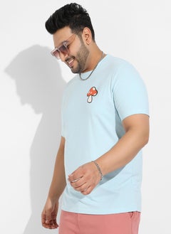 Instafab Plus Men's Icy Blue Basic Regular Fit T-Shirt  - Image 1