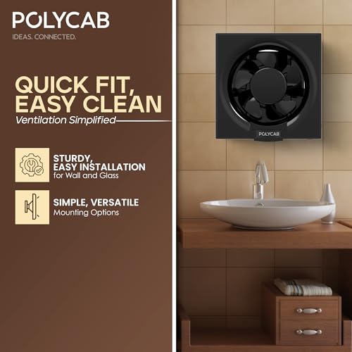 Polycab Freshner Neo 200mm Energy Efficient Exhaust fan for Kitchen, Bathroom | Noiseless, Sleek Design Easy to Clean | High Speed, Powerful Motor, 100% Copper Winding, 2 Year Warranty【White】 - Image 2