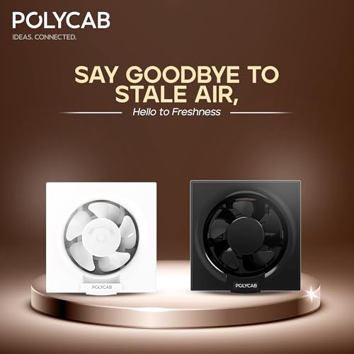 Polycab Freshner Neo 200mm Energy Efficient Exhaust fan for Kitchen, Bathroom | Noiseless, Sleek Design Easy to Clean | High Speed, Powerful Motor, 100% Copper Winding, 2 Year Warranty【White】 - Image 5