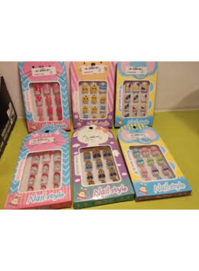 Cute and stylish fake nails designed for kids and young girls. Full cover with pre-glued design for easy application and comfortable wear. Adds a refreshing and lovely touch to your child’s look — perfect for daily use or as a lovely gift for little girls - Image 2