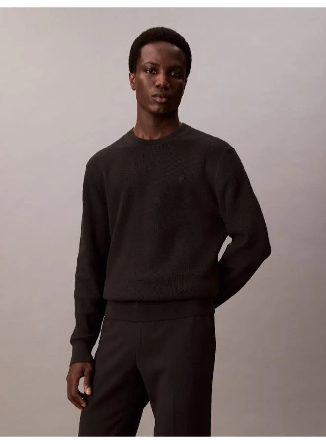 CALVIN KLEIN Long Sleeve Texture Crew Neck Sweater