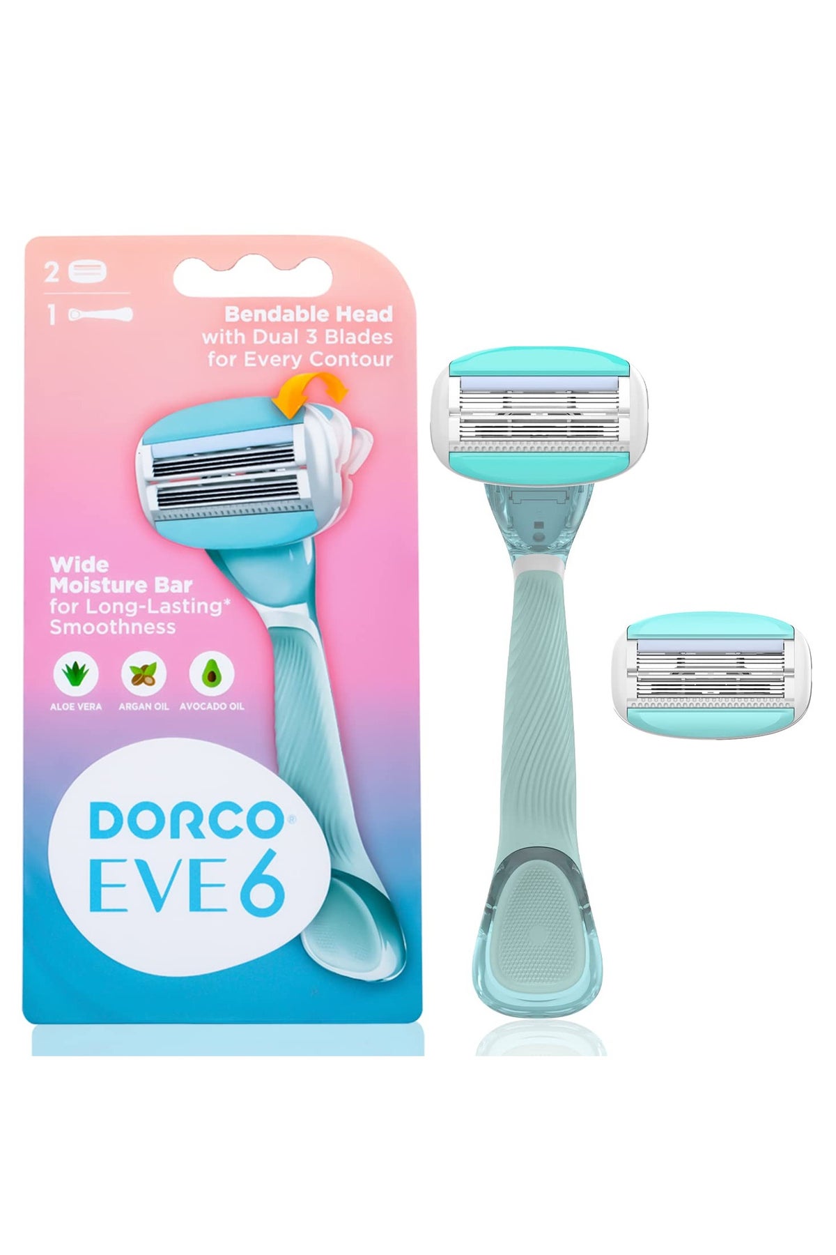 Gize Razor DORCO Eve 6 Razor for Women with Aloe Vera and Avocado Oil Moisture Bar ...