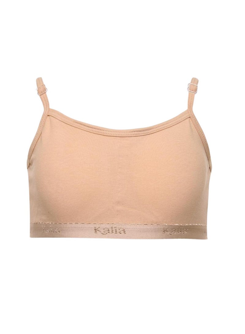 Kalia Pack of 3 Girls' Thin Strap Cotton Padded Soft Bra, Non-Wired - Image 3