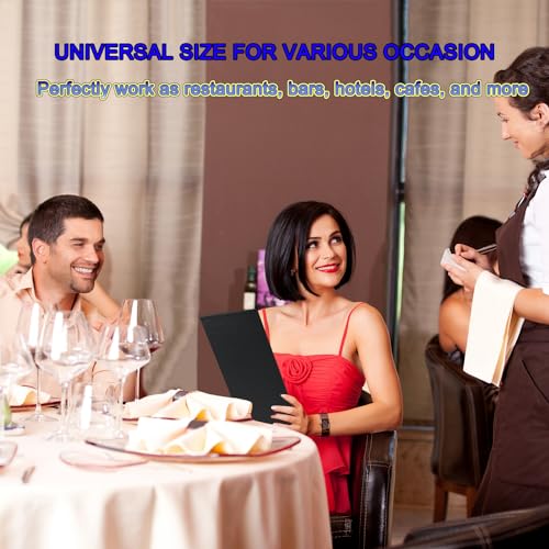 WFD.L 3 Packs of Leather Menu Covers for with Strong Wood Inside for 4.25x11 inch, Leather Single Panel Menu Holder for Restaurant,Wine List, Drinks, Cafes, Bar, Hotel,Cocktail(4.25"x11"/Single View /3Pcs) - Image 3