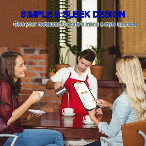 WFD.L 3 Packs of Leather Menu Covers for with Strong Wood Inside for 4.25x11 inch, Leather Single Panel Menu Holder for Restaurant,Wine List, Drinks, Cafes, Bar, Hotel,Cocktail(4.25"x11"/Single View /3Pcs) - Image 2