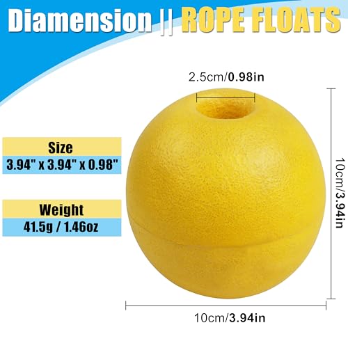 FUSIGO Rope Floats Marine,4pcs Crab Trap Floats Buoy Float Fishing Marker Buoy Plastic Water Buoy for Boats Pool Kayak Crabbing Dock Ski Anchor 3.94" x 3.94" - Image 3