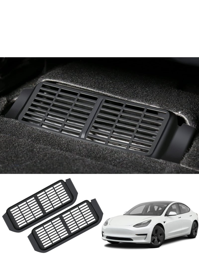 for Tesla Model 3 Rear Under Seat Air Vent Cover, Backseat Air Conditioning Outlet Vent Deflector Grille Protector Snap-in Installation Intake Grid Model 3 Accessories, 2 pcs - Image 1