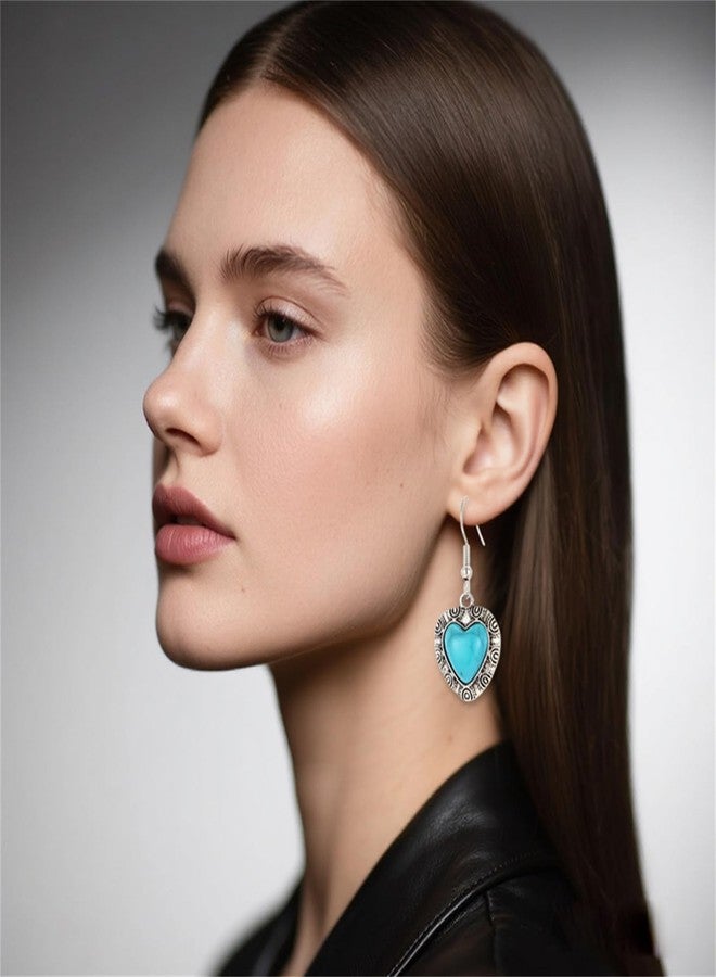 مجوهرات RLHRNDE البوهيمية الفيروزية للنساء والرجال، مصنوعة يدويًا، بتصميم بوهيمي غربي، تتضمن قلائد وأساور وأقراط مميزة، هدية مثالية للذكرى السنوية، عيد الميلاد، الصداقة، عيد الحب (أخضر). - Image 3