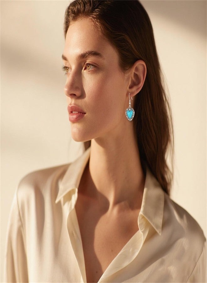 مجوهرات RLHRNDE البوهيمية الفيروزية للنساء والرجال، مصنوعة يدويًا، بتصميم بوهيمي غربي، تتضمن قلائد وأساور وأقراط مميزة، هدية مثالية للذكرى السنوية، عيد الميلاد، الصداقة، عيد الحب (أخضر). - Image 4