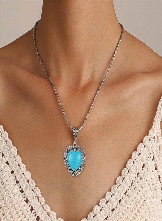 مجوهرات RLHRNDE البوهيمية الفيروزية للنساء والرجال، مصنوعة يدويًا، بتصميم بوهيمي غربي، تتضمن قلائد وأساور وأقراط مميزة، هدية مثالية للذكرى السنوية، عيد الميلاد، الصداقة، عيد الحب (أخضر). - Image 5