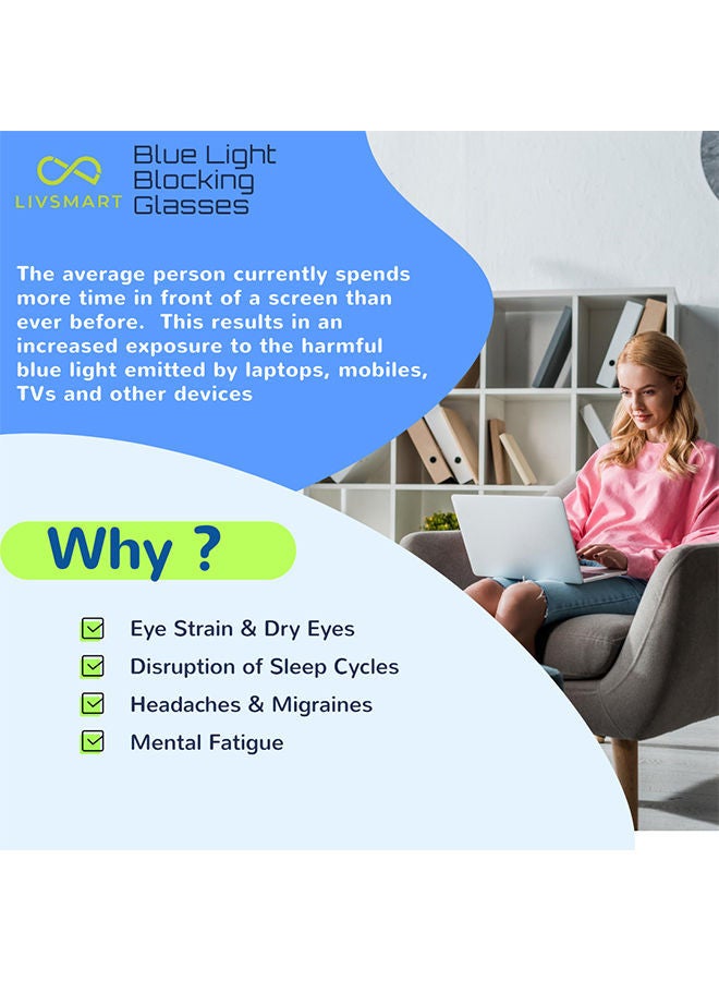 NIBEMINENT Fashionable Blue Light Blocking Eyeglasses - Image 4