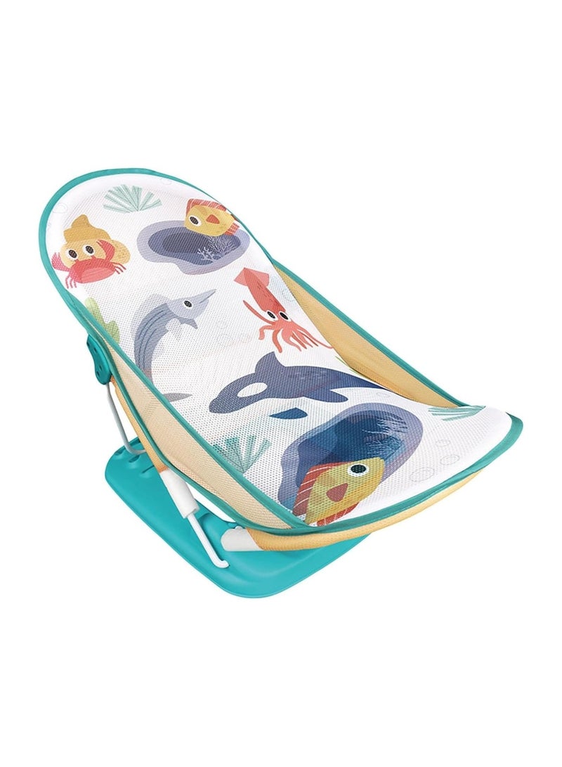 Tiibaby كرسي استحمام الأطفال Tiibaby 68163، كرسي قابل للطي للأطفال مع تصميم حياة بحرية، متعدد الألوان - Image 1