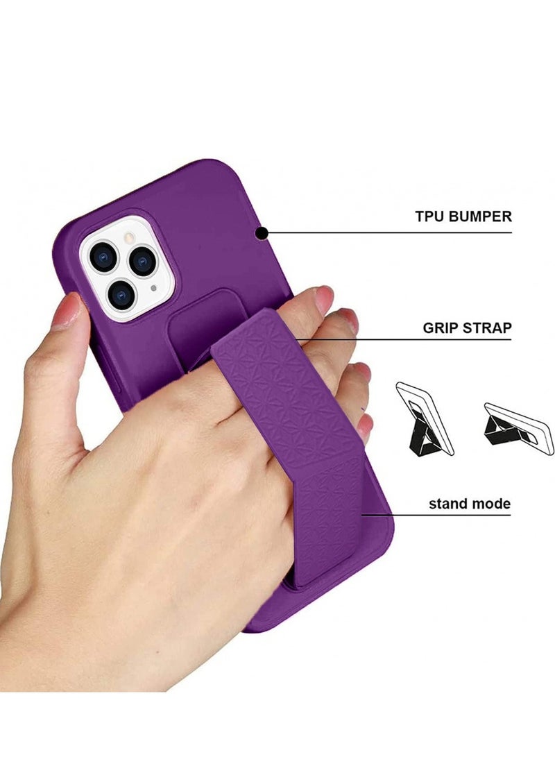 Techie غطاء سيليكون ناعم وسلس مع مقبض يد مغناطيسي وآلية داخلية من الألياف الدقيقة لجهاز آبل آيفون 15 برو - بنفسجي - Image 3