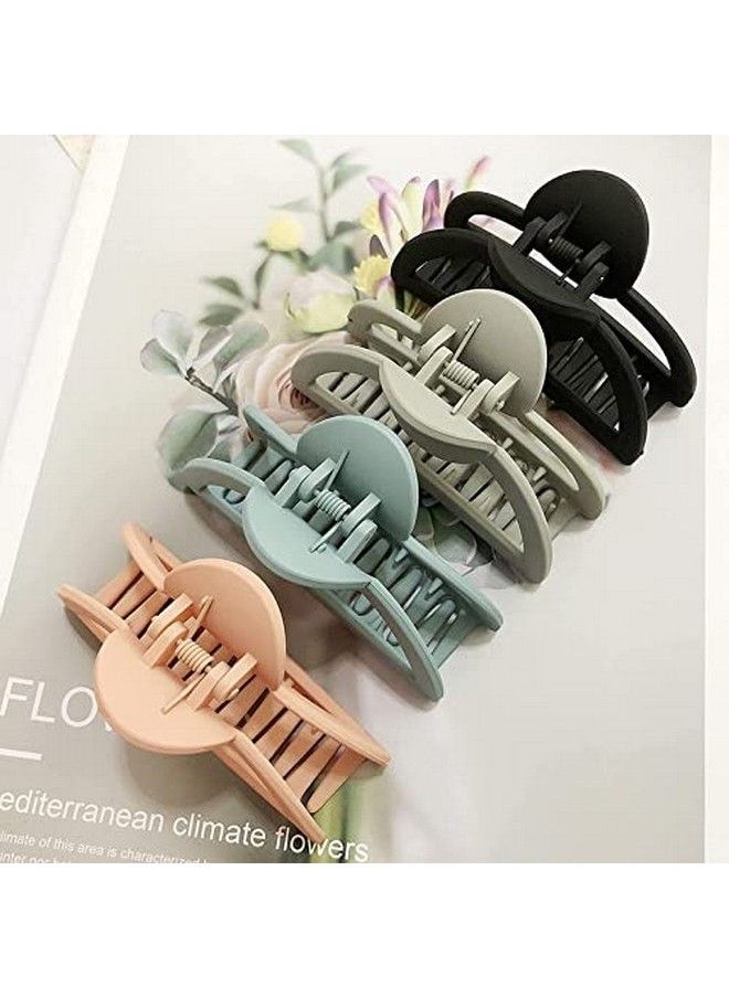 Fameza 3.5 Inch Hair Claw Clips Matte Semicircle No Slip Clip 4 Colors For Thin Fine Medium Thick Hair Women And Girls 4 Pack  - Image 4