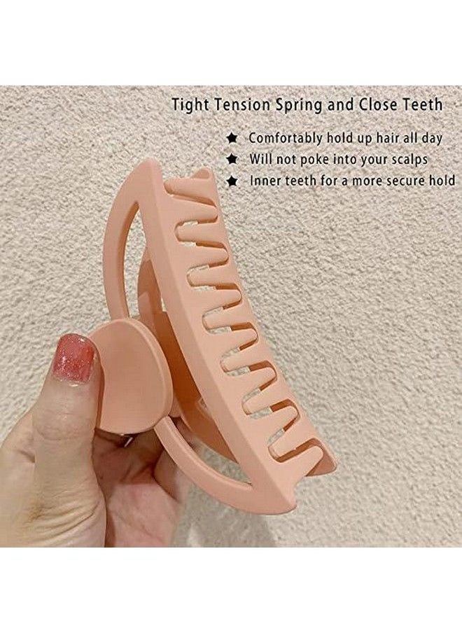 Fameza 3.5 Inch Hair Claw Clips Matte Semicircle No Slip Clip 4 Colors For Thin Fine Medium Thick Hair Women And Girls 4 Pack  - Image 3