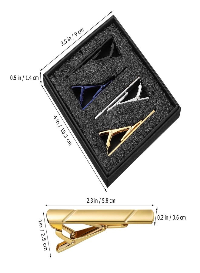 Bestonzon 4Pcs Copper Tie Clips Set for Men - Stylish Business and Wedding Tie Bars Formal Suit Accessories for Necktie Unique Mens Jewelry - Image 5