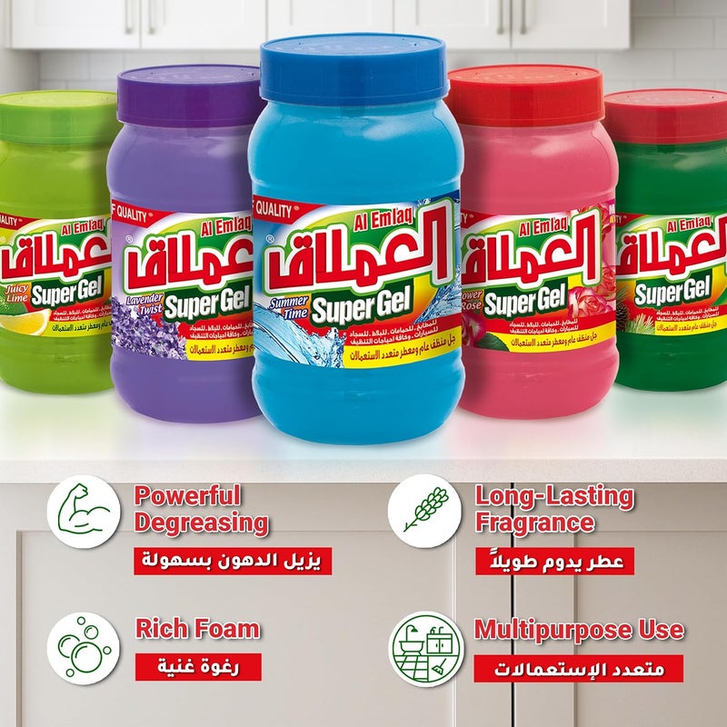 العملاق منظف سوبر جل متعدد الاستخدامات برائحة توقيت الصيف للأرضيات والحمامات 1 كيلو - Image 2