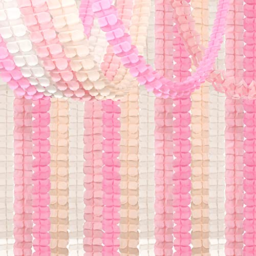 Hugtmr PinkWhite Peach PartyDecorations Streamers Garland 157Ft FourLeaf Clover Hanging BannerWedding Girl Birthday Baby Bridal Shower Engagement Bachelorette Decor Hugtmr - Image 1