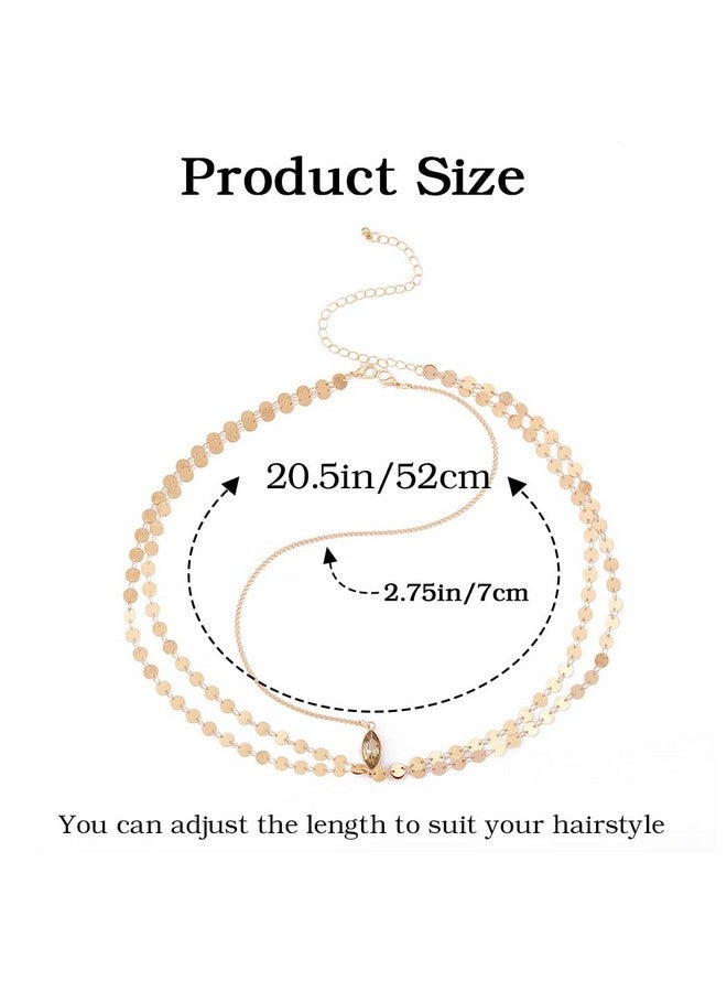 Brinie Rinie Boho Head Chain Jewelry Gold Headpiece Small Coins Hair Chains Wedding Headbands Festival Halloween Costume Bridal Head Jewelry Hair Accessories For Women And Girls (Gold) - Image 5